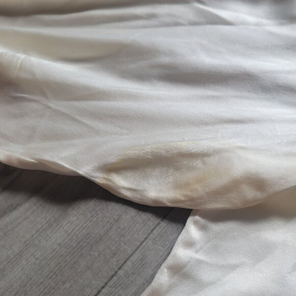 Amanda Smith Pure Silk Ivory Button-Up Blouse Womens L Long Sleeve - Picture 5 of 8